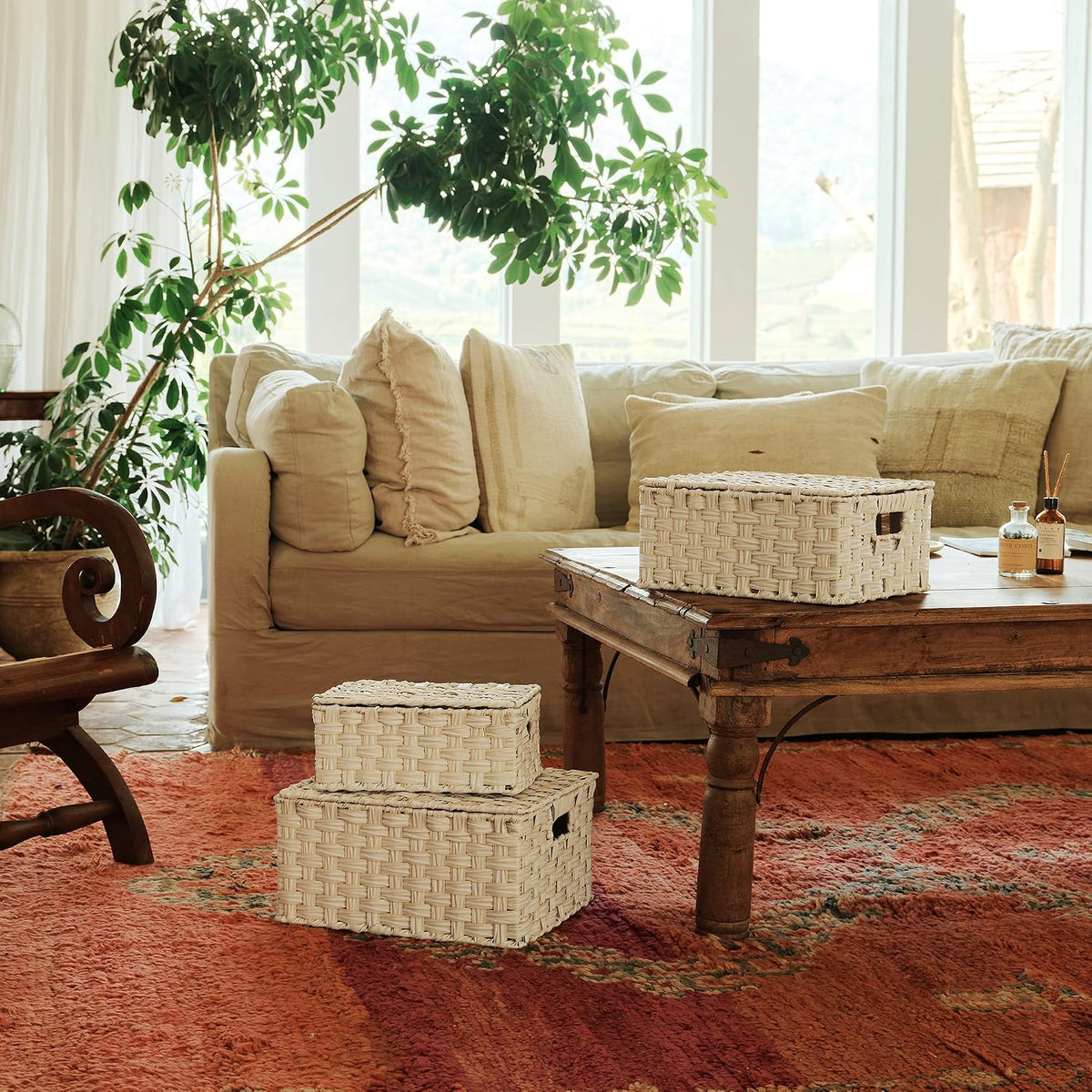 Wicker Baskets With Lids – Woven Storage Basket With Lid - Field & Nook