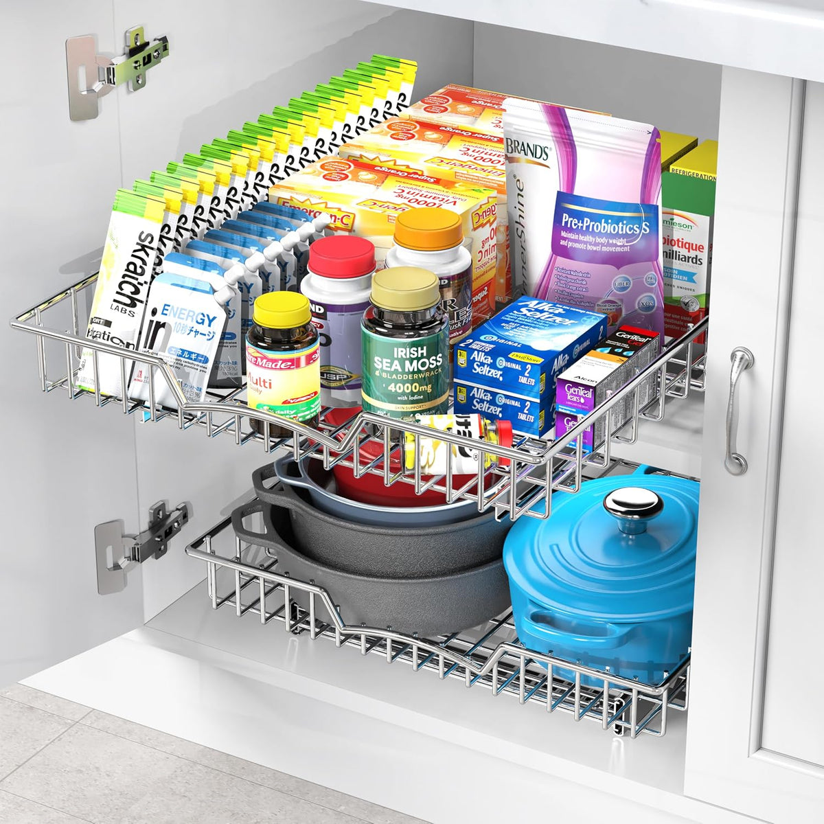 Simple Houseware Under Cabinet Pull Out Sliding Shelf Drawer, 21Dx17W