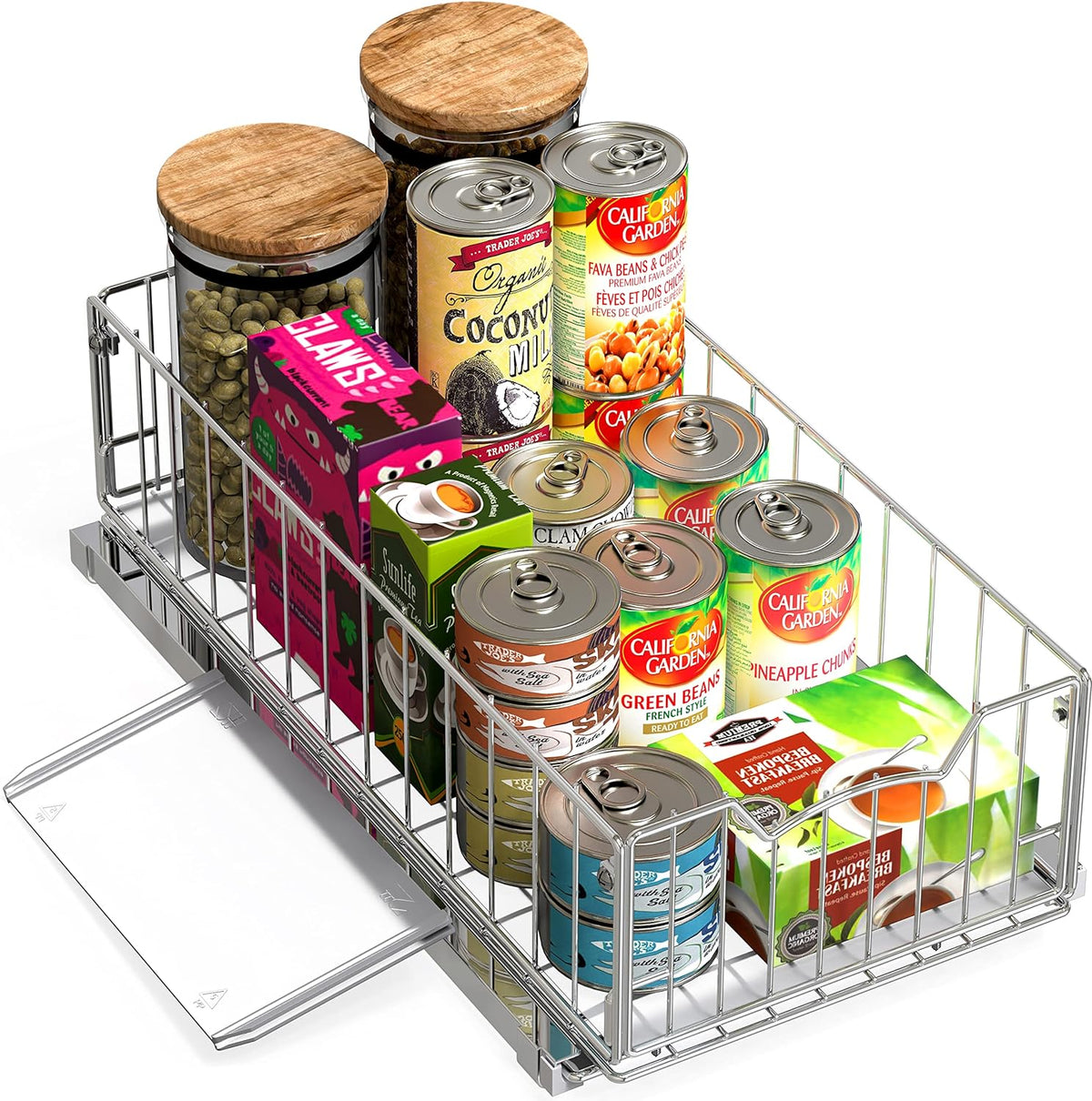 Simple Houseware Pull-Out Cabinet Sliding Basket, Chrome