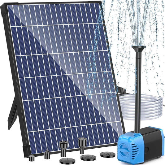 Antfraer 12W Solar Fountain Pump, Solar Water Pump 160GPH Flow Adjustable, Solar Powered Water Pump with 16.5Ft Cord Length for Small Pond, Fish Pond Bird Bath Garden Waterfall Hydroponics