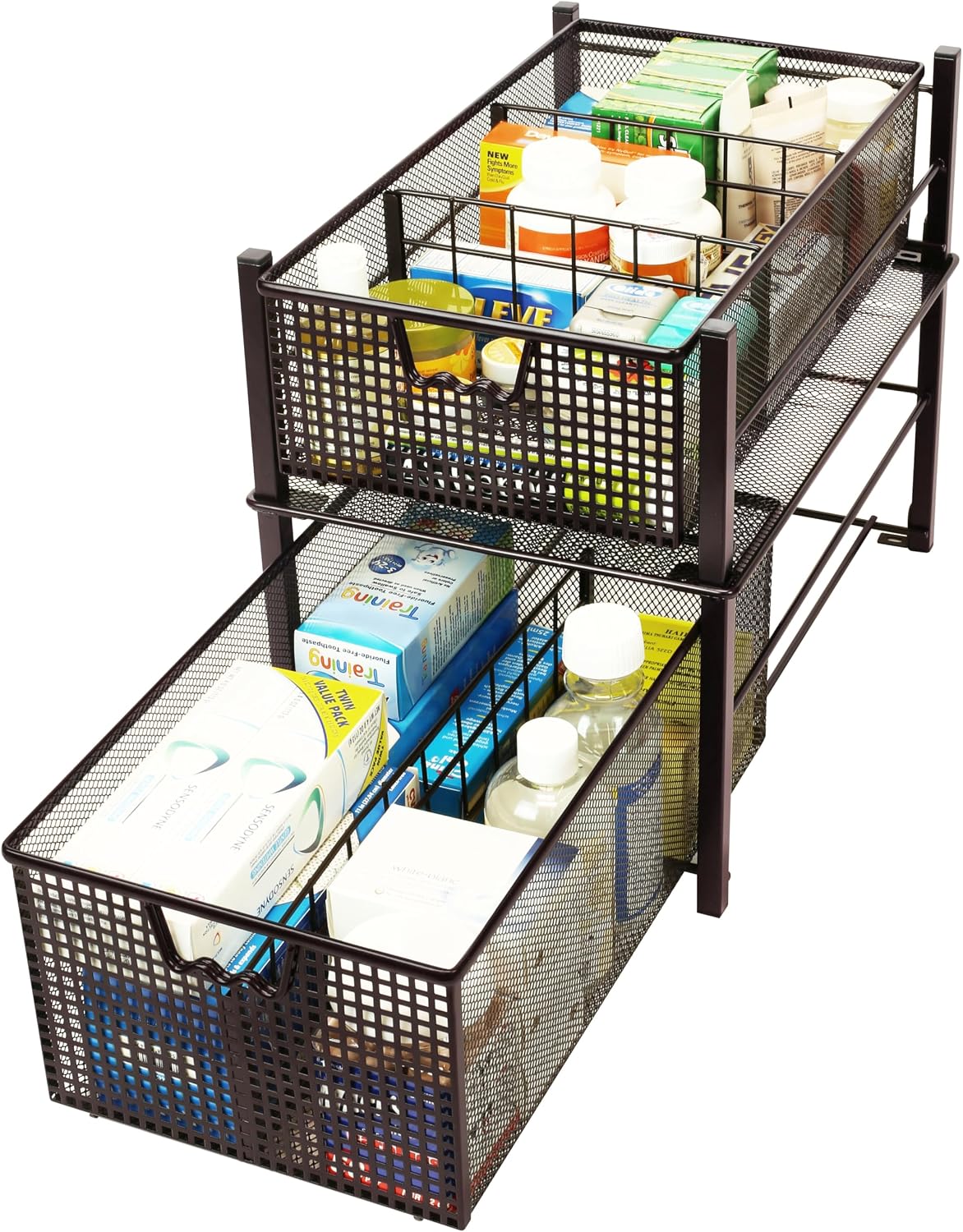 Deco Brothers Stackable Pull-Out Cabinet Basket, Bronze