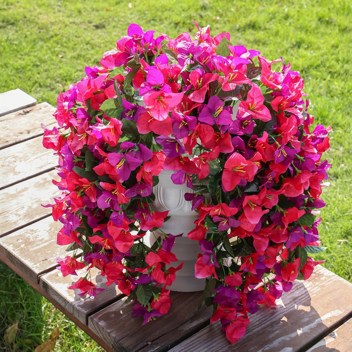 UV-Resistant Faux Bougainvillea Hanging Branches – 2 Pack