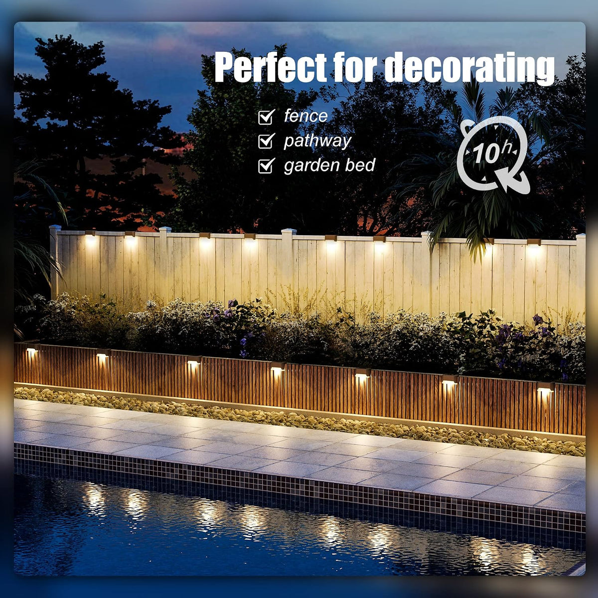 SOLPEX Solar Deck Lights Outdoor 16 Pack,Step Light Waterproof,Warm White | Led Solar lights for Outdoor Stairs,Step,Fence,Yard,Patio and Pathway