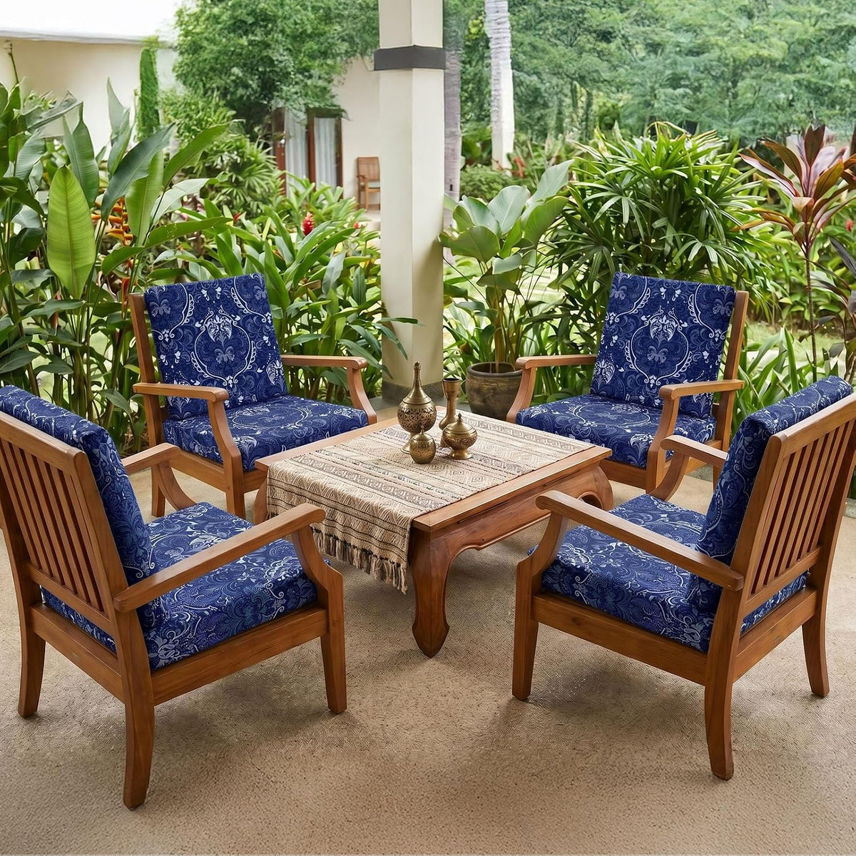 8Pcs Patio Cushion Covers Stretch Outdoor Furniture Protector Slipcovers | Universal Fit Outdoor Cushion Covers, Elastic Bottom, Couch Chair Seat Replacement, Pet Friendly for Dogs, Sofa Slipcovers