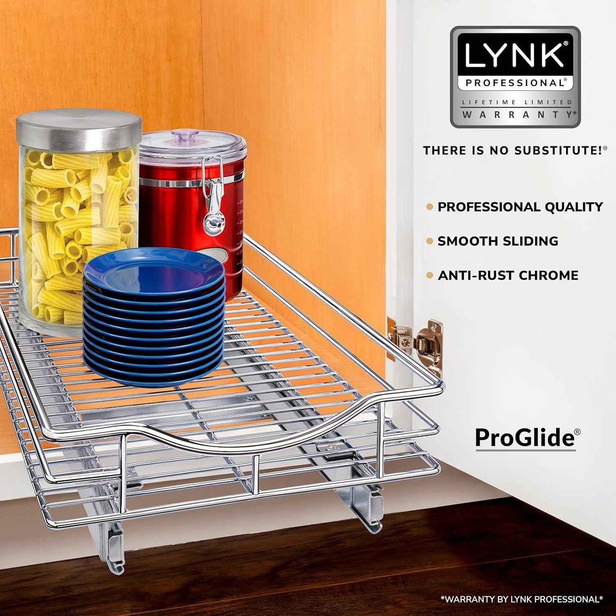 LYNK PROFESSIONAL® Pull Out Cabinet Organizer, Kitchen Slide Out