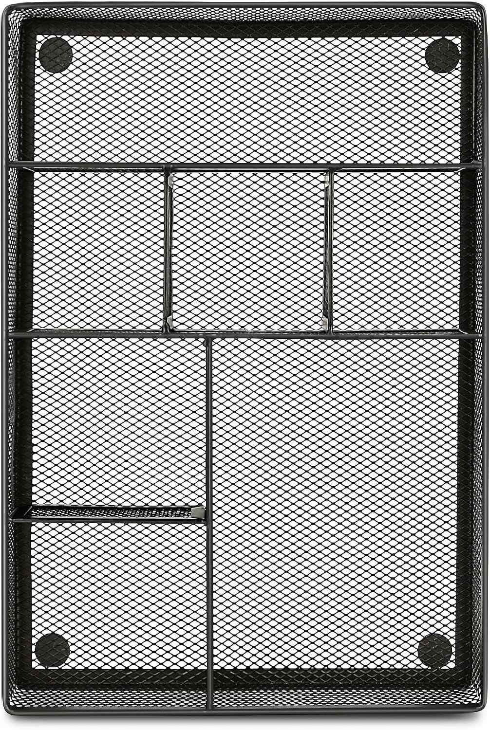 shenee Desk Drawer Organizer Tray,Drawer Organizer for Office and Home,Desk Organizer with Drawers,7 Compartments,Non-Slip Desk Organizers (Black, 12.3" L x 8.3" W x 1.8" H)