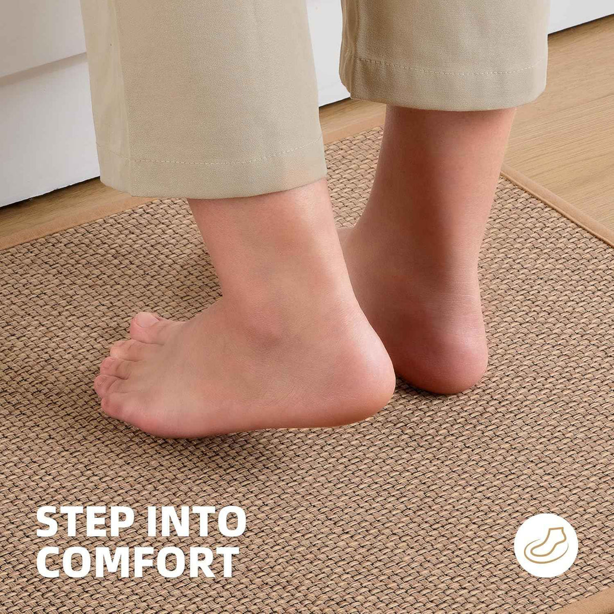 20-Inch Wide Kitchen Mats for Floor, Non-Slip Kitchen Rugs, Beige | 20-Inch Wide,Washable,Water Absorbent,Soft Underfoot,Non-Slip Rubber Backing,Easy to Clean,For Kitchen Sink