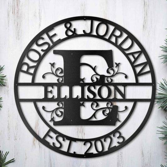 Personalized Metal Name Signs, Split Letter Monogram Wall Decor, Custom Last Name Sign, Family Name Sign for Outdoor, Personalized Wedding Gift, Garden Decor, Metal Wall Art, Housewarming Gift