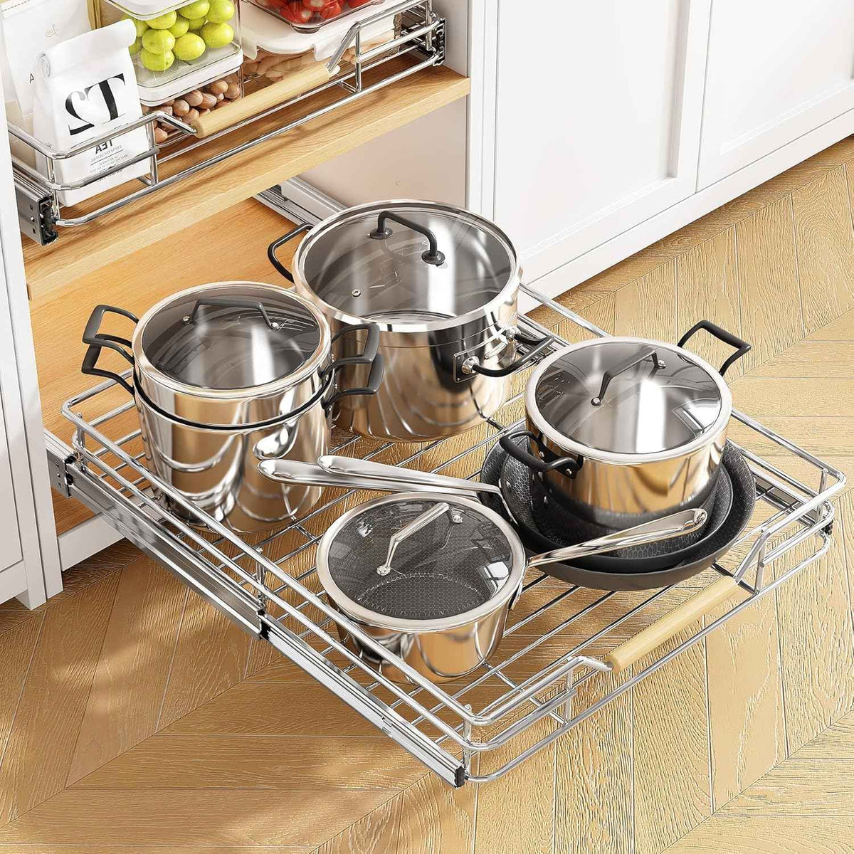 15"W x 21"D Heavy Duty Pull Out Cabinet Organizer