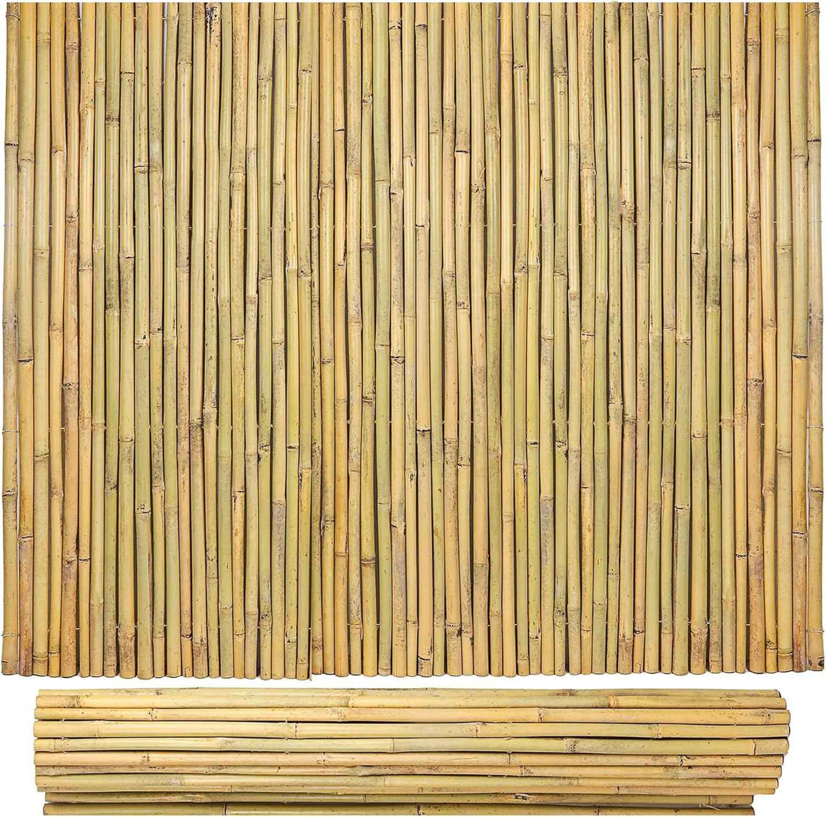 Bamboo Fence 4 ft H x 8 ft L x 0.75 in D, Natural Bamboo Privacy Screen 4 Feet High, Outdoor Or Indoor Divider Decorative Fence Rolls for Patio, Balcony, Garden and Border Pool