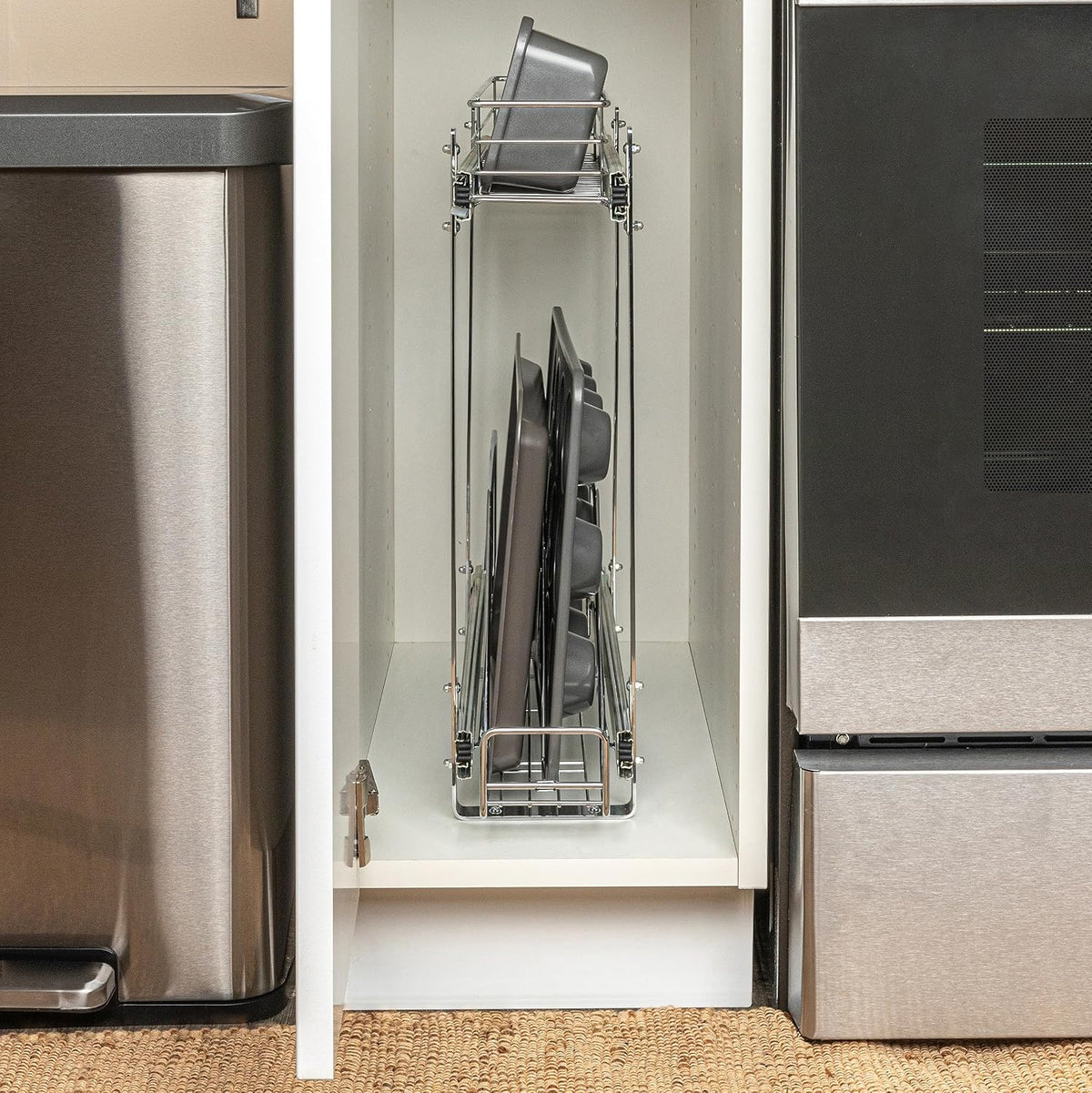 Household Essentials Glidez 2-Tier Pull-Out Organizer, Chrome