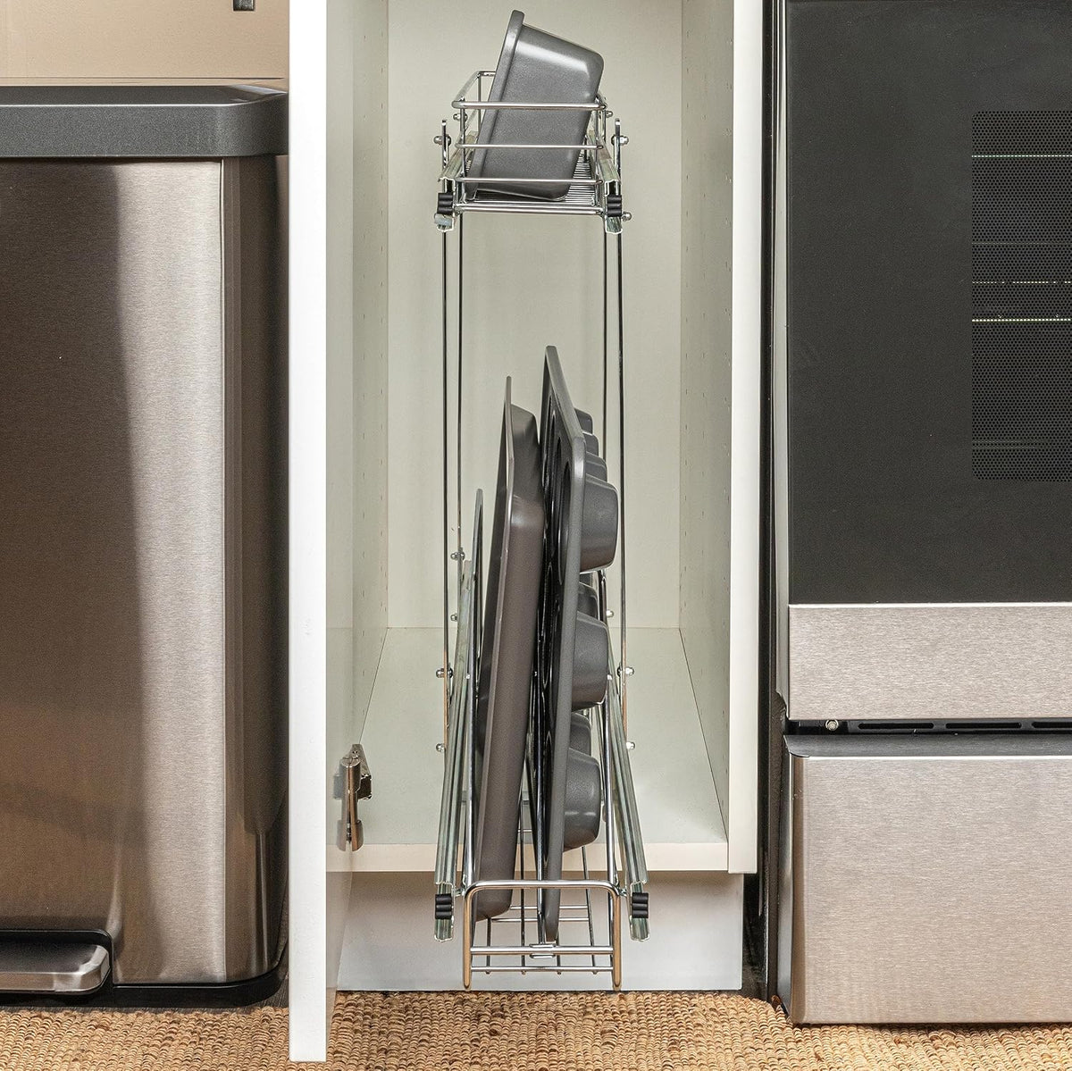Household Essentials Glidez 2-Tier Pull-Out Organizer, Chrome